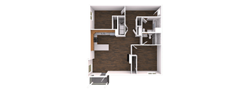 a 3d model of a small apartment
