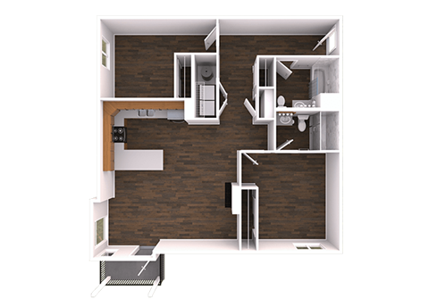a 3d model of a small apartment