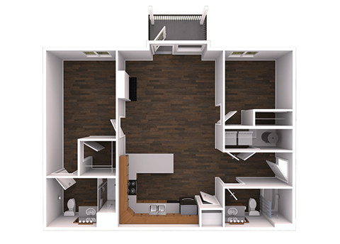 a 3d model of a small apartment
