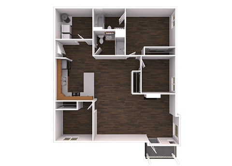 a 3d model of a small apartment