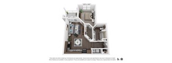 a floor plan of a 1 bedroom apartment