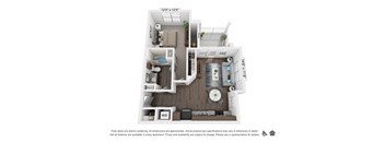 this is a 3d floor plan of a 1 bedroom apartment at the biltmore apartments
