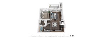 a floor plan of a 1 bedroom apartment