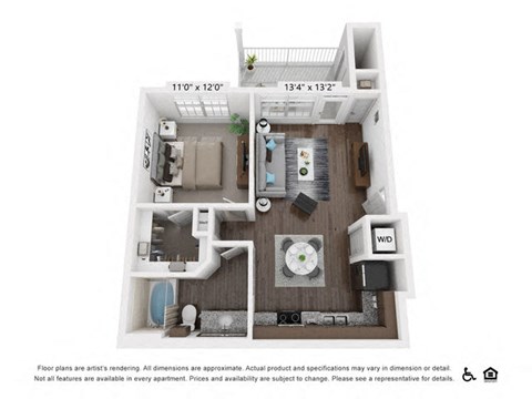 A1 Floor Plan at 95twenty Apartments, Austin, 78717