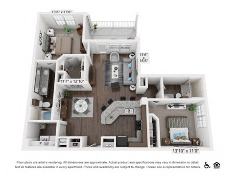 B3 Floor Plan at 95twenty Apartments, Austin, Texas