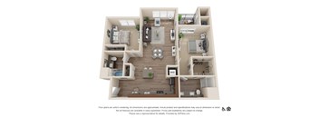 Two Bedroom B Floor Plan at Rockvue, Colorado, 80021