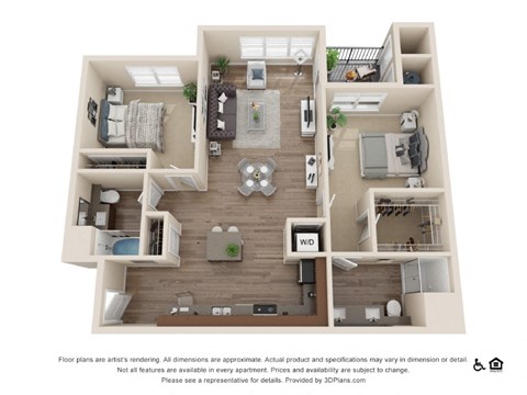 Two Bedroom B Floor Plan at Rockvue, Colorado, 80021