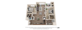 Two Bedroom B Floor Plan at Rockvue, Colorado, 80021