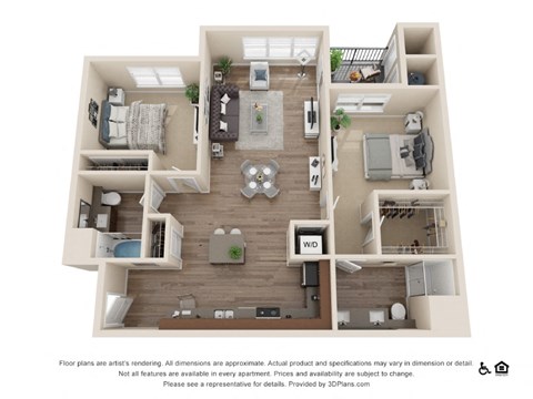 Two Bedroom B Floor Plan at Rockvue, Colorado, 80021
