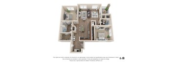 Two Bedroom Floor Plan at Rockvue, Broomfield, Colorado