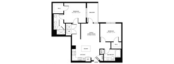 a black and white floor plan of a house
