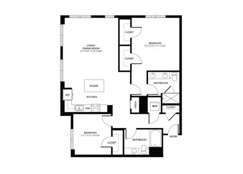the black and white floorplan of a house