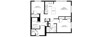 a black and white floor plan of a house