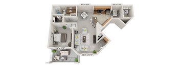 bedroom floor plan | village on the lakes apartments