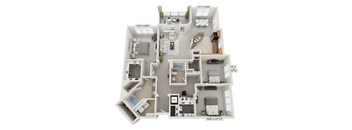 this is a 3d floor plan of a 752 square foot 1 bedroom apartment at the