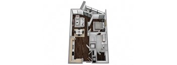 two bedroom two and a half bathroom with a balcony floor plan