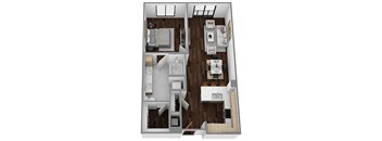 a floor plan of a 1 bedroom apartment