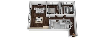 a floor plan of a two bedroom apartment
