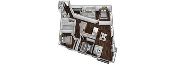 a 3d floor plan of a house