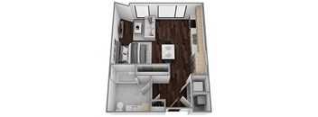 a floor plan of a one bedroom apartment