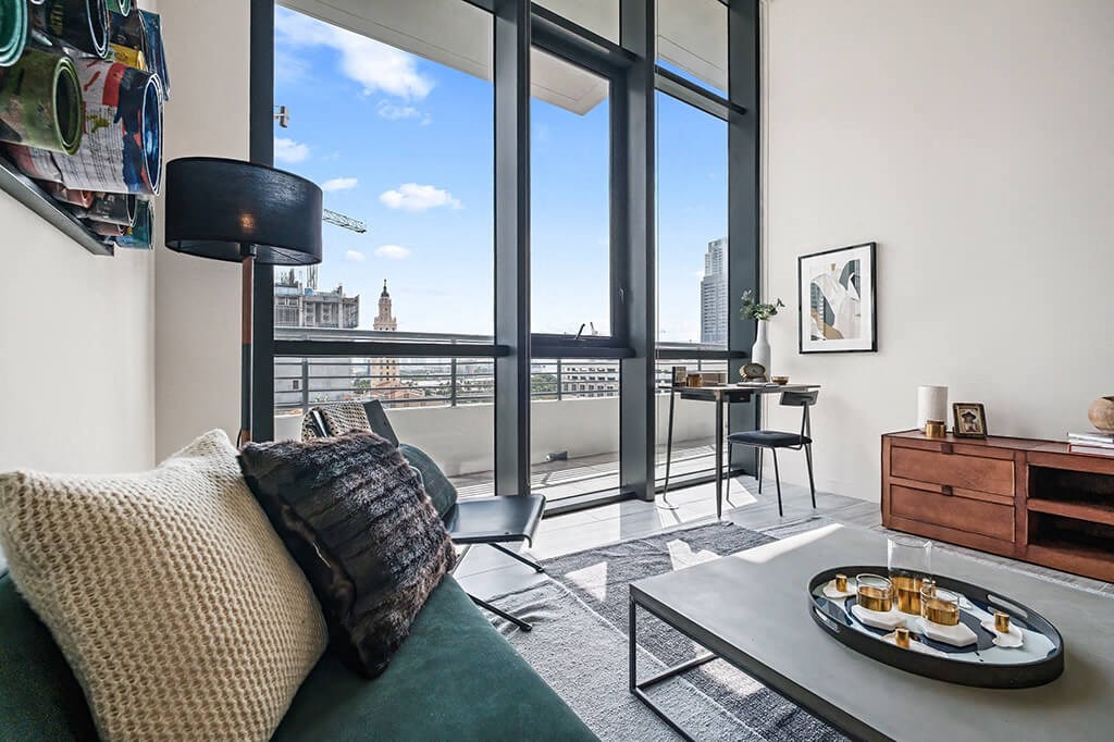 Modern Living Room at Caoba Miami Worldcenter, Miami