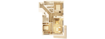 West 2 BR Corner Wraparound Balcony