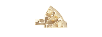 A cutaway view of a house showing the interior layout.
