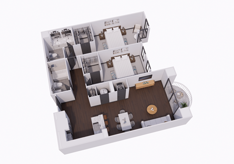 3 bedroom floor plan  the residences at sawmill park apartments in