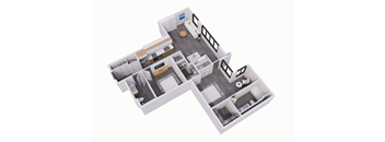 3d floor plan of a 2100 sq ft house