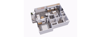 bedroom floor plan of a 2100 sq ft apartment