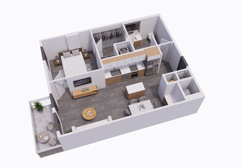 bedroom floor plan of a 2100 sq ft apartment