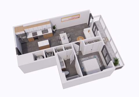 bedroom floor plan of a 2100 sq ft home