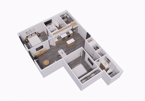 bedroom floor plan of a 2100 sq ft home