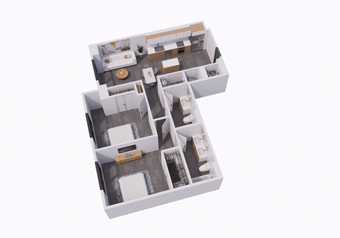 a floor plan of a 2100 sq ft apartment