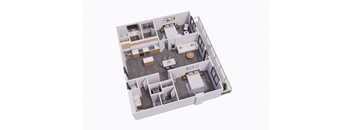 bedroom floor plan of a 2100 sq ft apartment