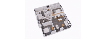 3d floor plan of a 2100 sq ft home