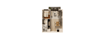 A modern bathroom with a shower and a toilet.