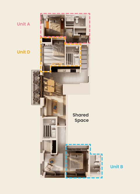 the floor plan of unit a