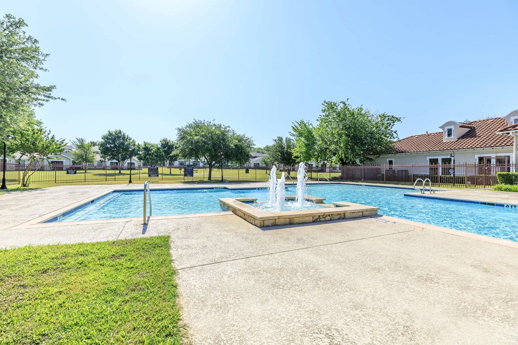 our apartments have a beautiful swimming pool with a fountain