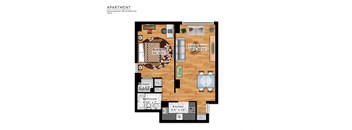 1 Bed 1 Bath Floor Plan at Ashton Heights, Hillcrest Heights, MD