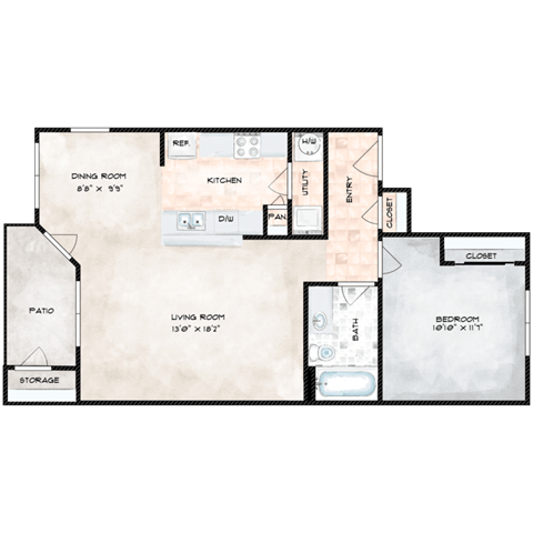 the loft floor plan  460 sq ft