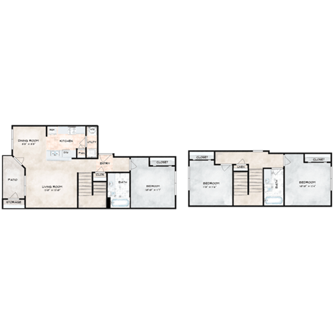 the floor plan of the apartments
