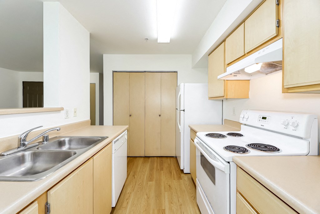 kitchen with white appliances