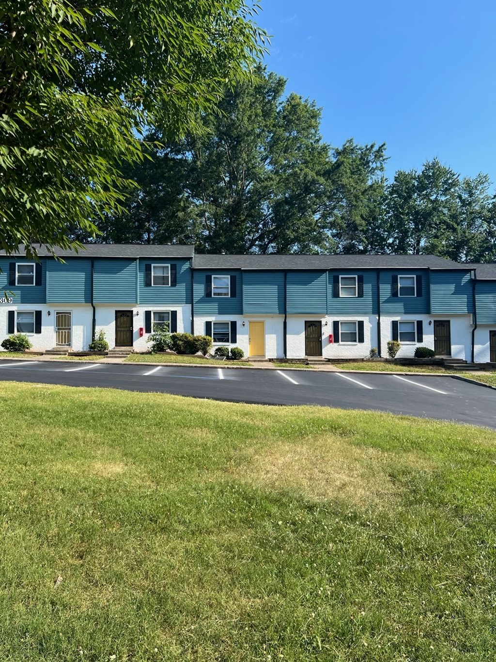 a building with a street in front of it
