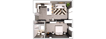 1 bedroom 1 bath loft 1H