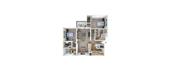 2 bed 2 bath floor plan D at Elme Conyers Apartments, Conyers, Gorgia