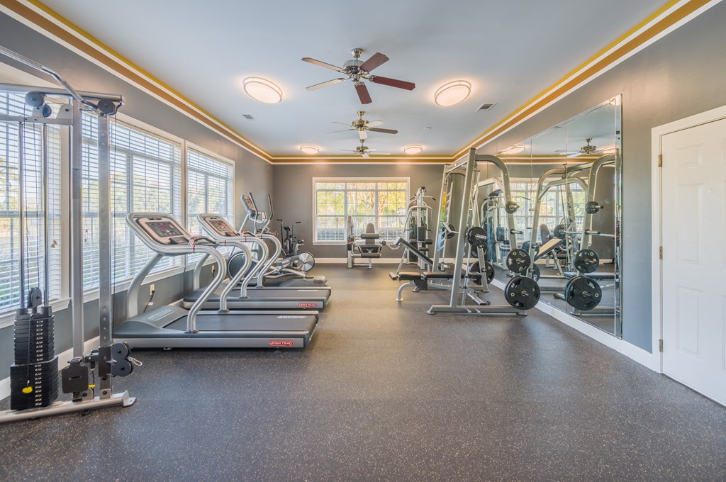 Gym center indoor at Elme Conyers Apartments, Conyers, GA