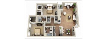 a floor plan of a house with a bedroom and a living room at Elme Druid Hills, Georgia