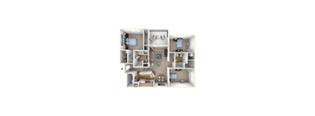 3 bed 2 bath floor plan B at Elme Conyers Apartments, Conyers, GA