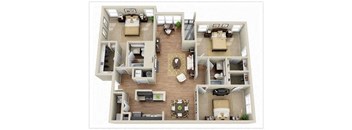 a floor plan of a house with a bedroom and a living room at Elme Druid Hills, Atlanta, GA 30329